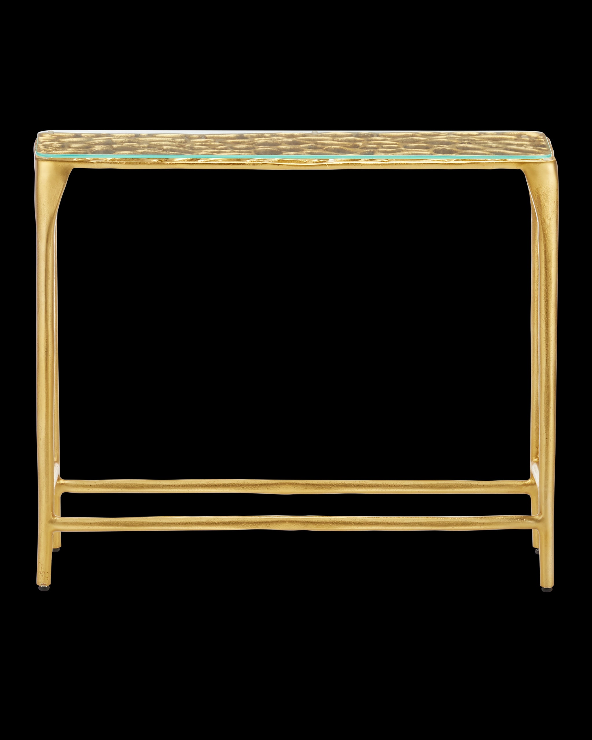 Currey & Company Honeycomb Gold Console Table