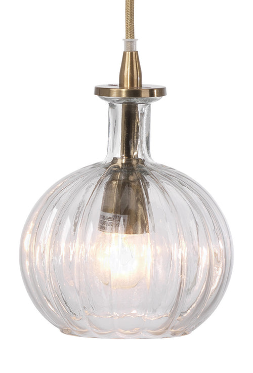 Jamie Young Sophia Carafe Pendant In Clear Glass With Brass Hardware