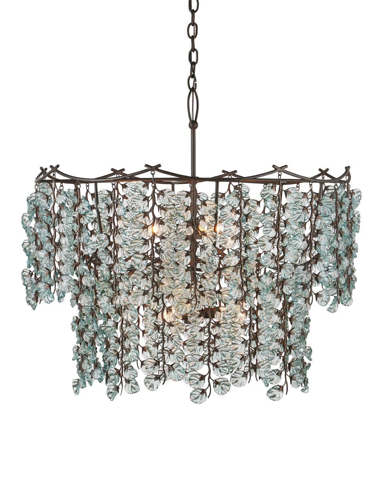 Currey & Company Herbary 33" Bronze 6 Light Chandelier