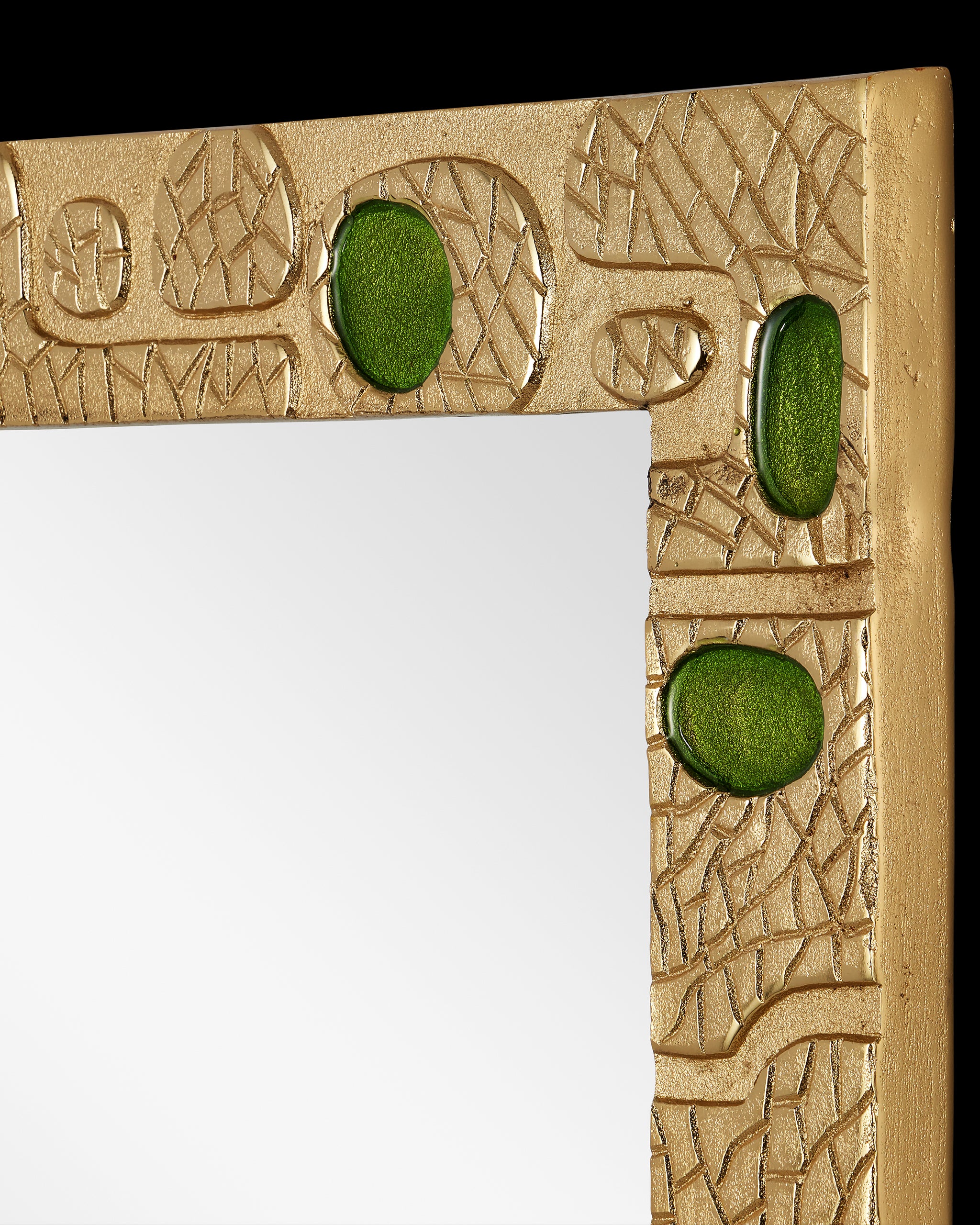 Currey & Company Beau Monde Gold & Green Mirror