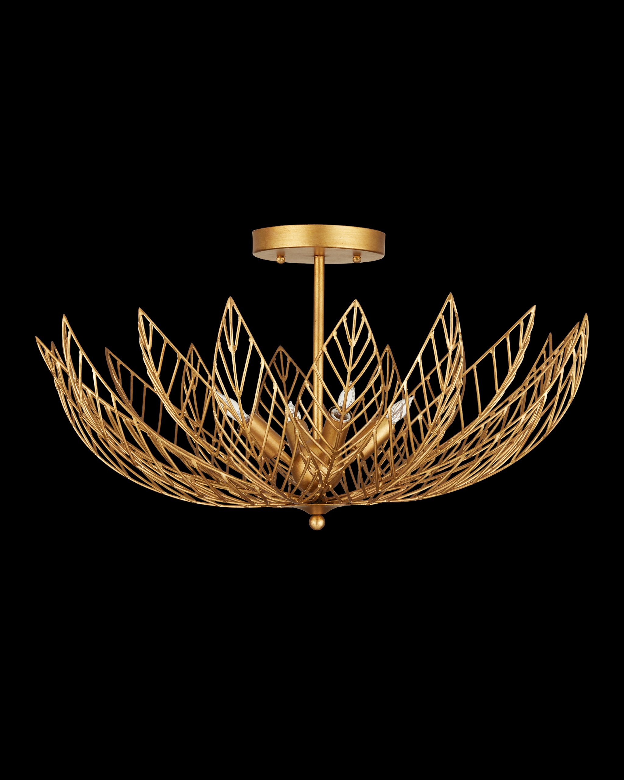 Currey & Company Leaflace Semi Flush Mount