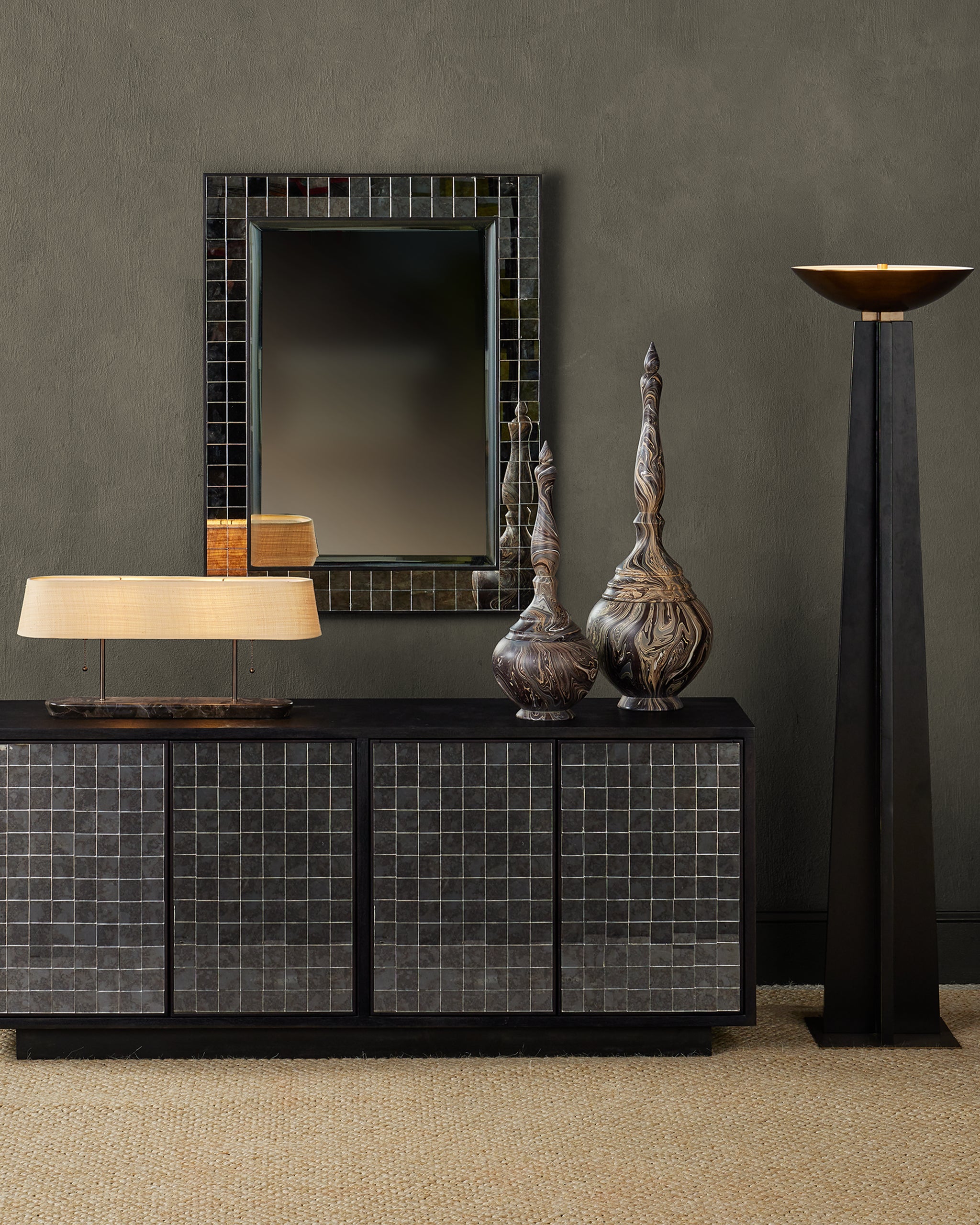 Currey & Company Marbleized Tall Turret Box