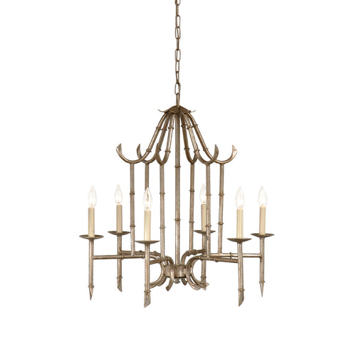 Wildwood Bamboo Chandelier Silver