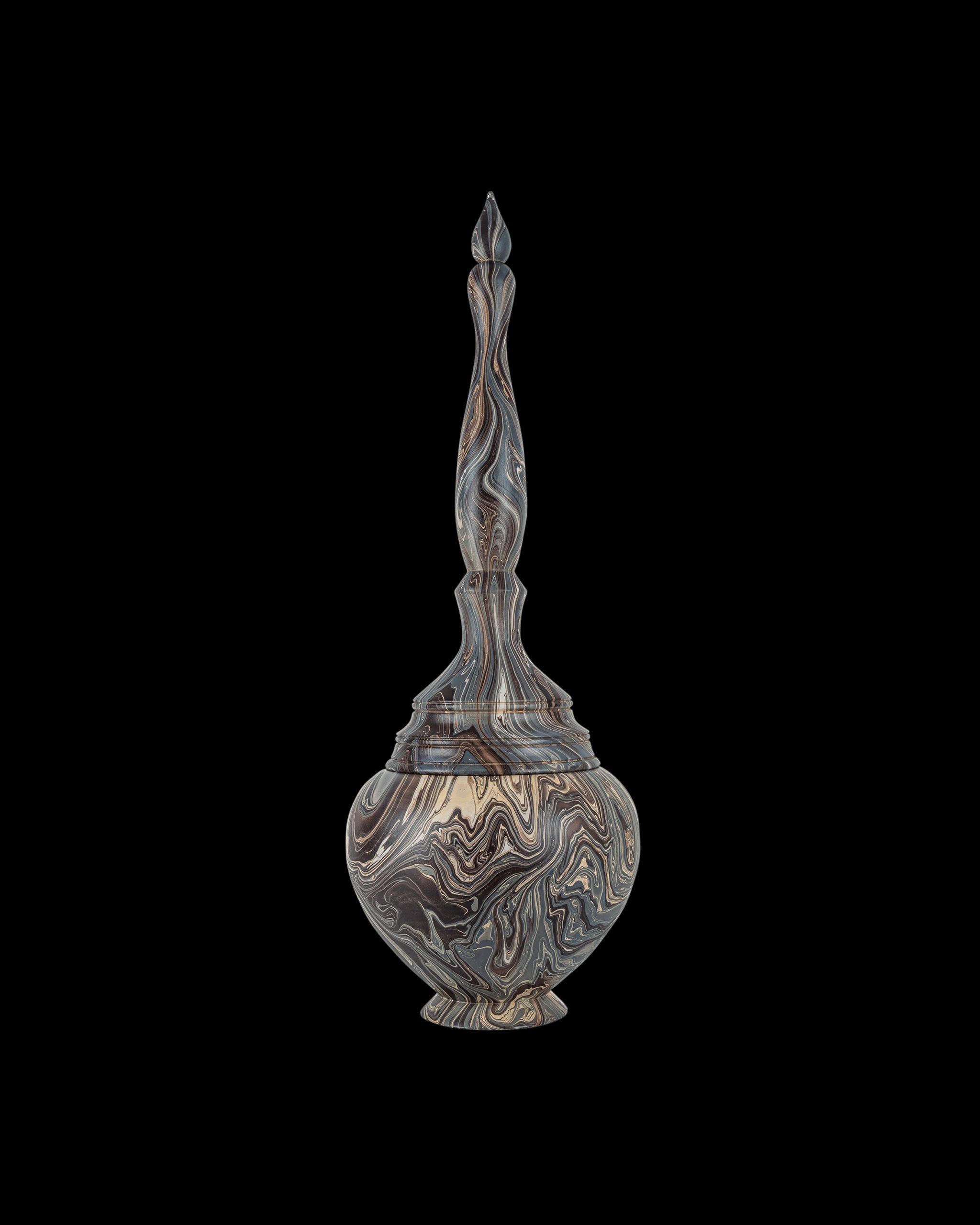 Currey & Company Marbleized Tall Turret Box