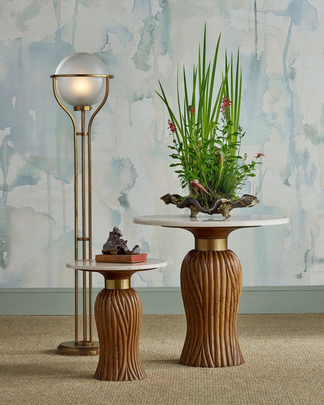 Currey & Company Metropolis Metallic Champagne Floor Lamp