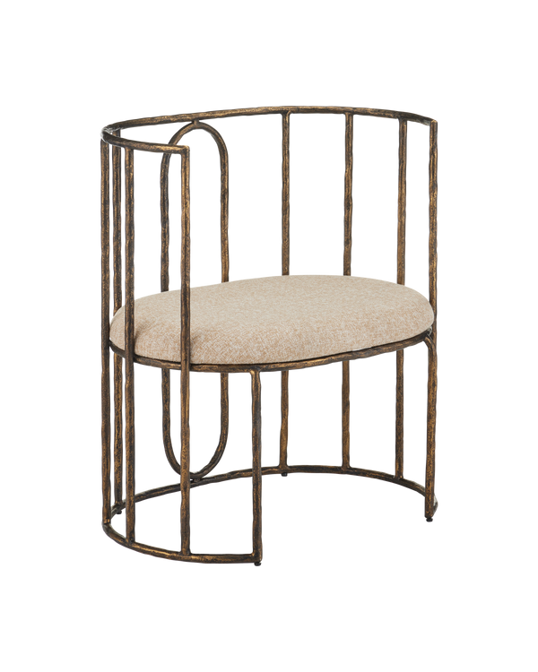 Currey & Company Euclid Chair, Boucle Seashell