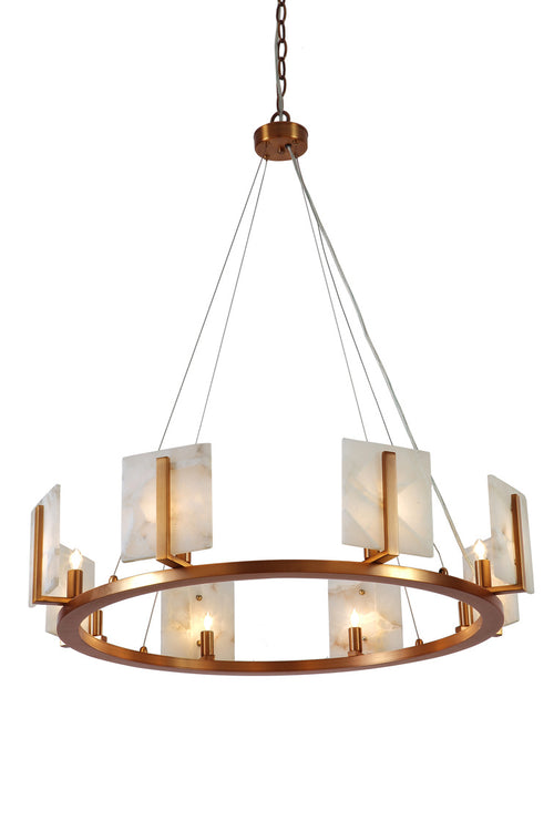 Jamie Young Halo Chandelier, Large In Antique Brass & Alabaster