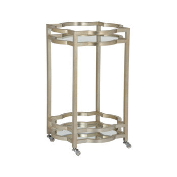 Chelsea House Quatrefoil Bar Cart Silver