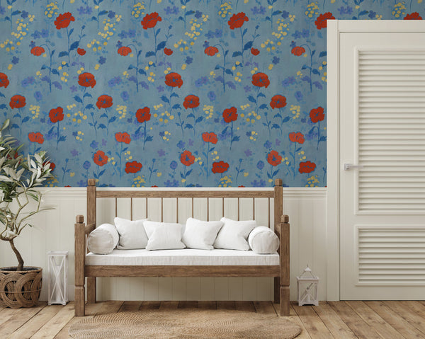Paule Marrot Poppies Large Scale Wallpaper