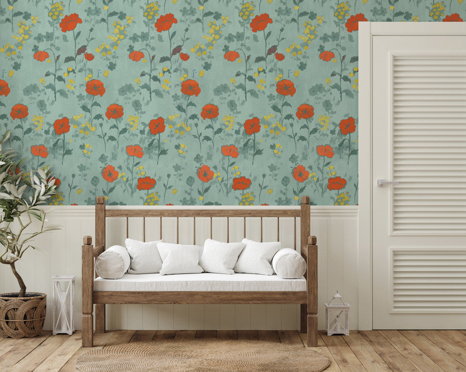 Paule Marrot Poppies Large Scale Wallpaper