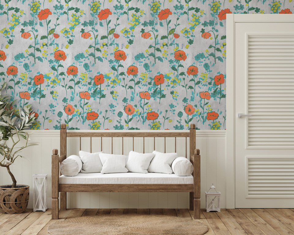 Paule Marrot Poppies Large Scale Wallpaper