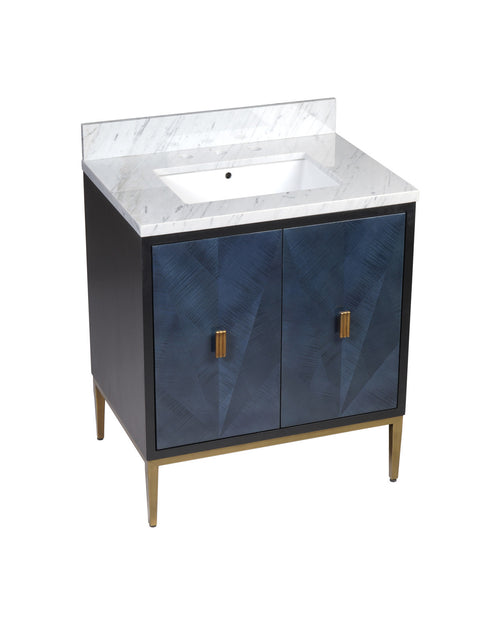 Currey and Company Kallista 30" Blue Vanity