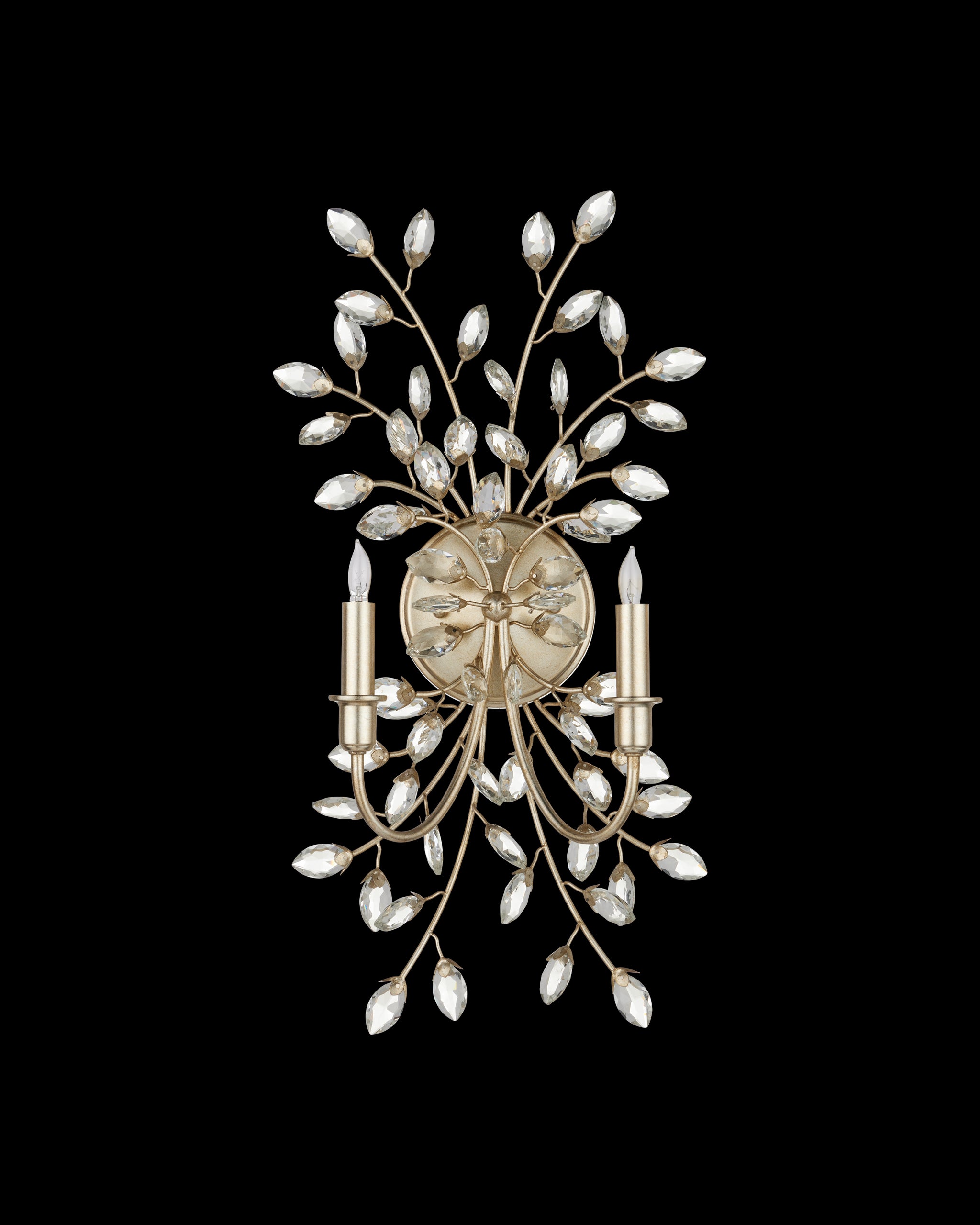 Currey & Company Forget Me Not Silver Wall Sconce