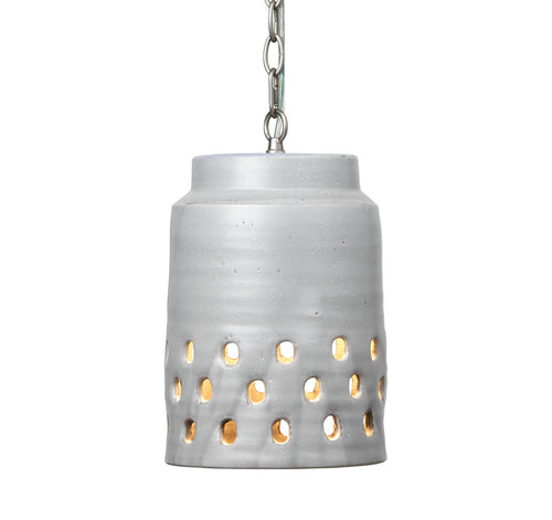 Jamie Young Tapered Perforated Pendant, Gray