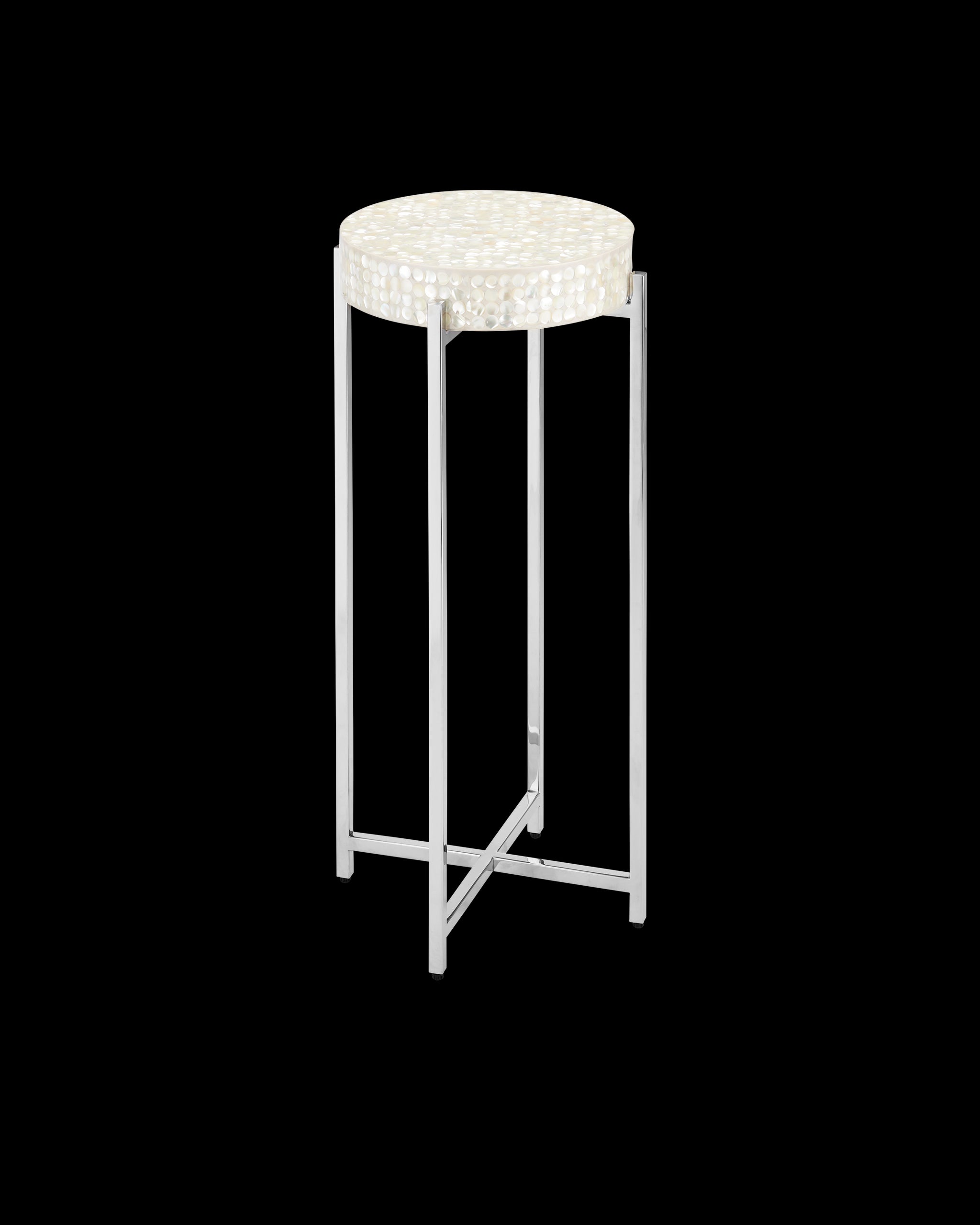 Currey & Company Gerri Dot Mother Of Pearl Drinks Table