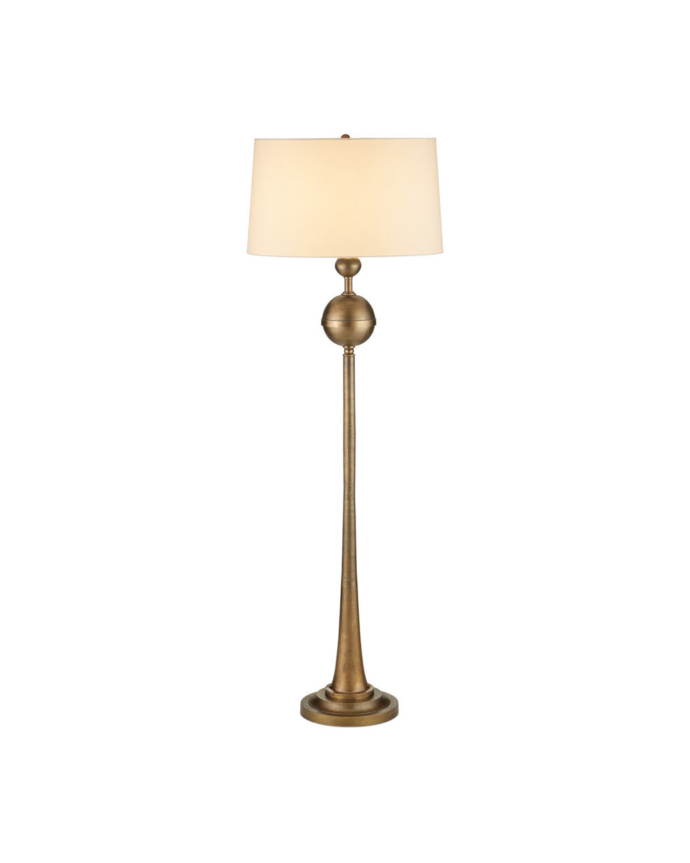 Currey & Company Boullee Antique Brass Cast Aluminum Floor Lamp