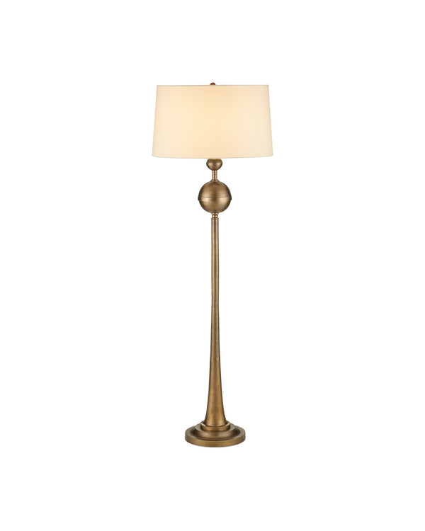 Currey & Company Boullee Antique Brass Cast Aluminum Floor Lamp
