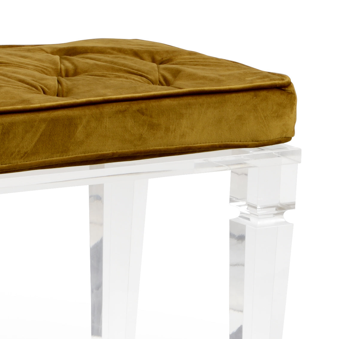Greta Gold Velvet and Acrylic Bench by Wildwood