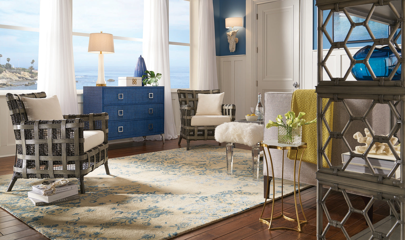 Crawford Acrylic and Fur Bench by Wildwood