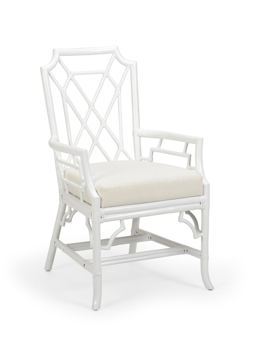 Wildwood Wild Palm Rattan Armchair in White