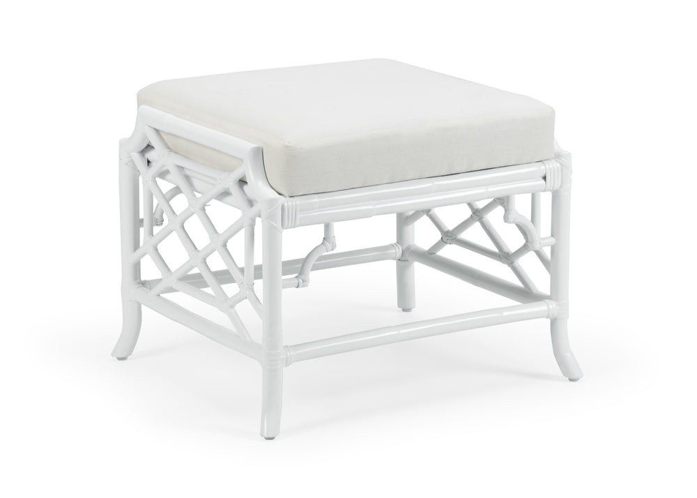 Wildwood Wild Palm Ottoman White