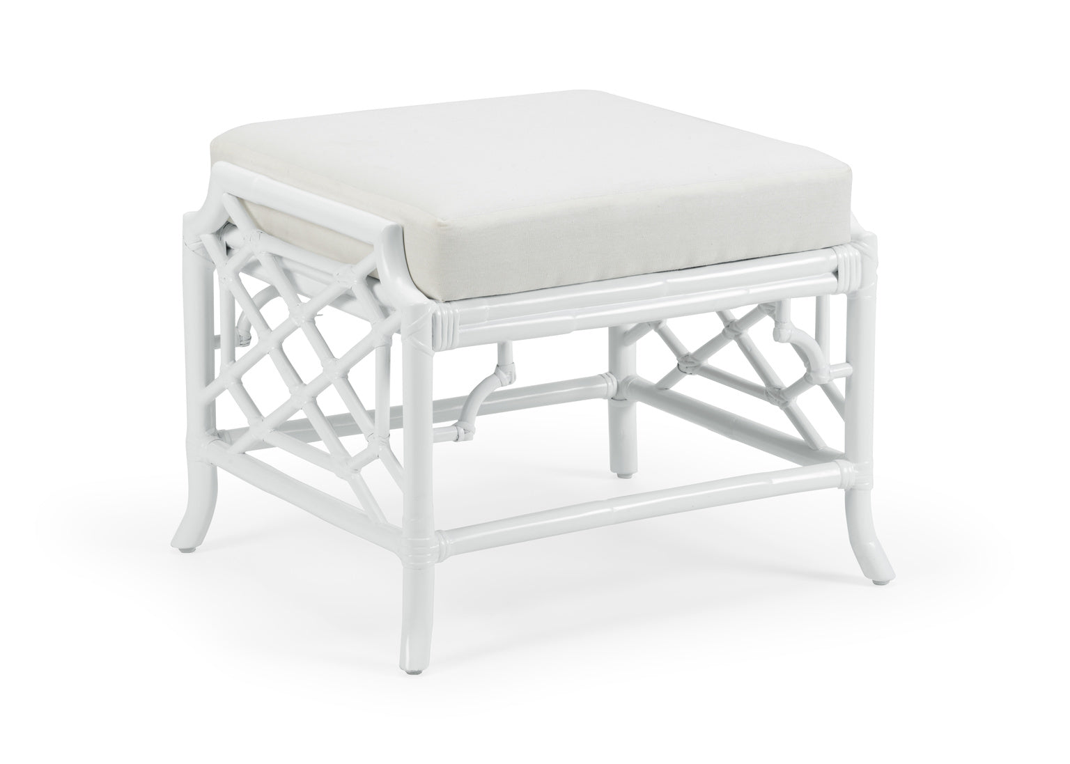 Wildwood Wild Palm Ottoman White