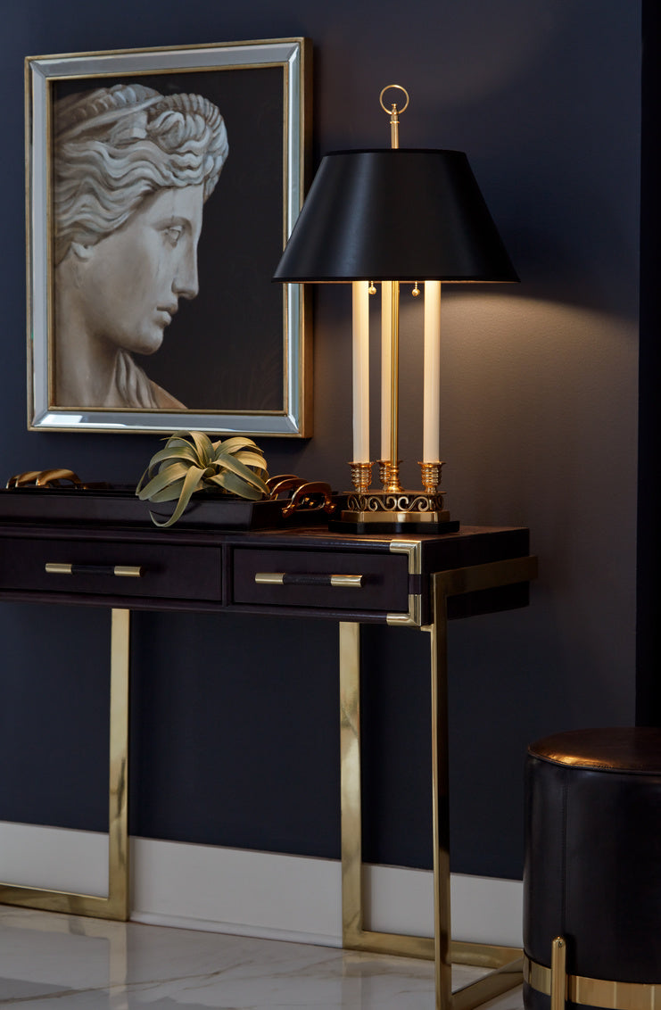 Wildwood Bruce Navy Blue Leather Stool