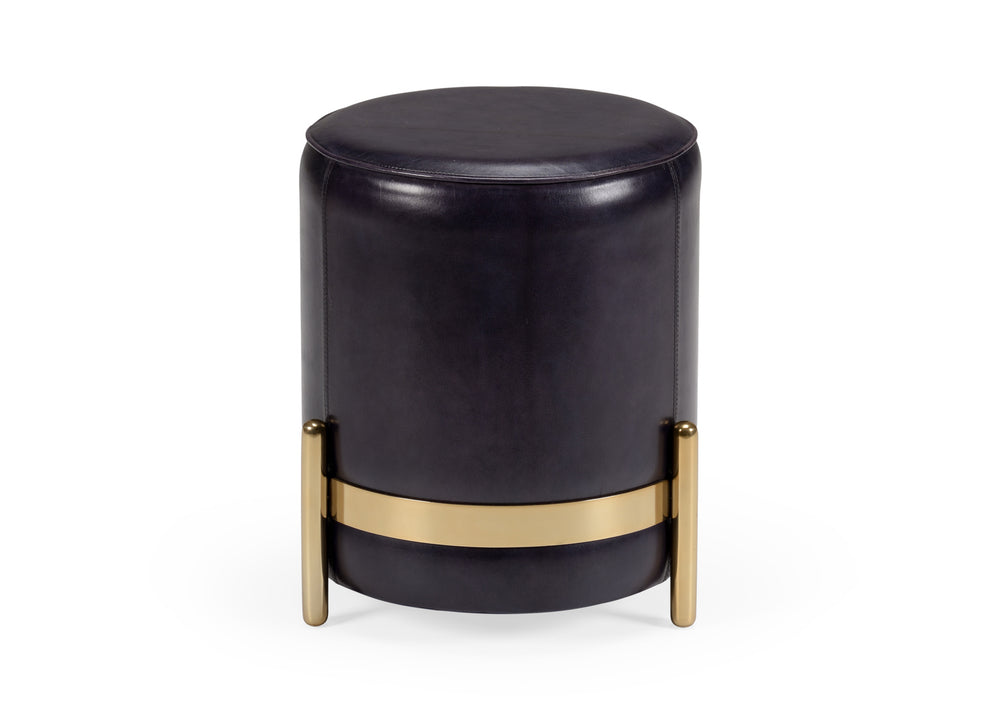 Wildwood Bruce Navy Blue Leather Stool