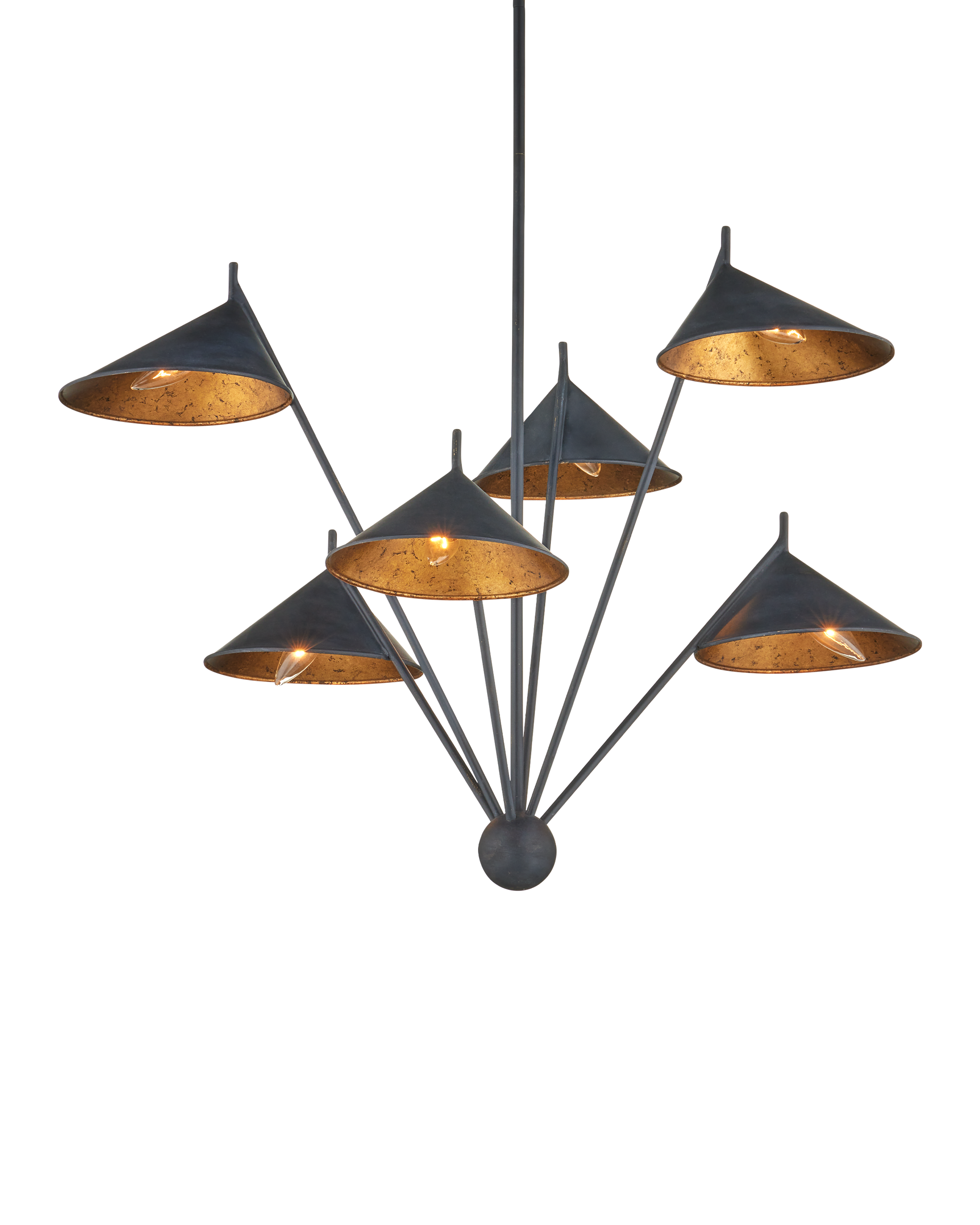 Currey & Company Serpa Medium Black Chandelier