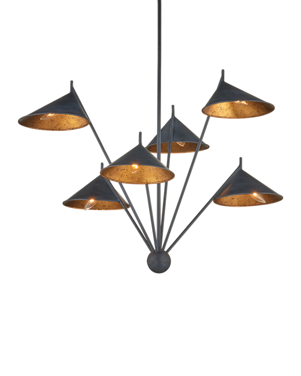 Currey & Company Serpa Medium Black Chandelier