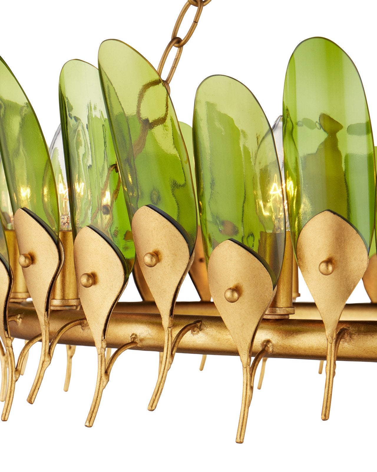 Currey & Company Selavy 38" Contemporary Gold Leaf 11 Light Chandelier