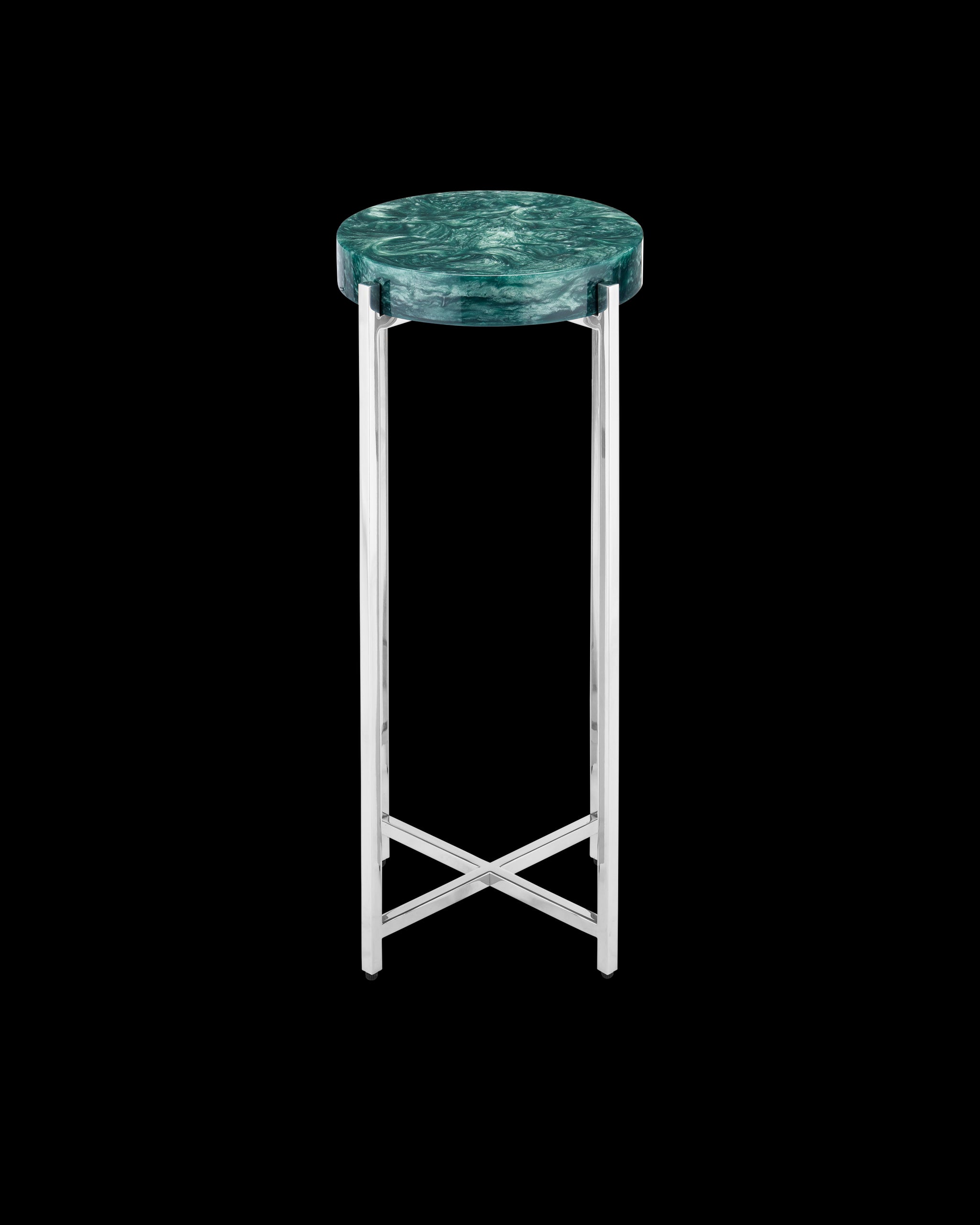 Currey & Company Rina Teal Drinks Table