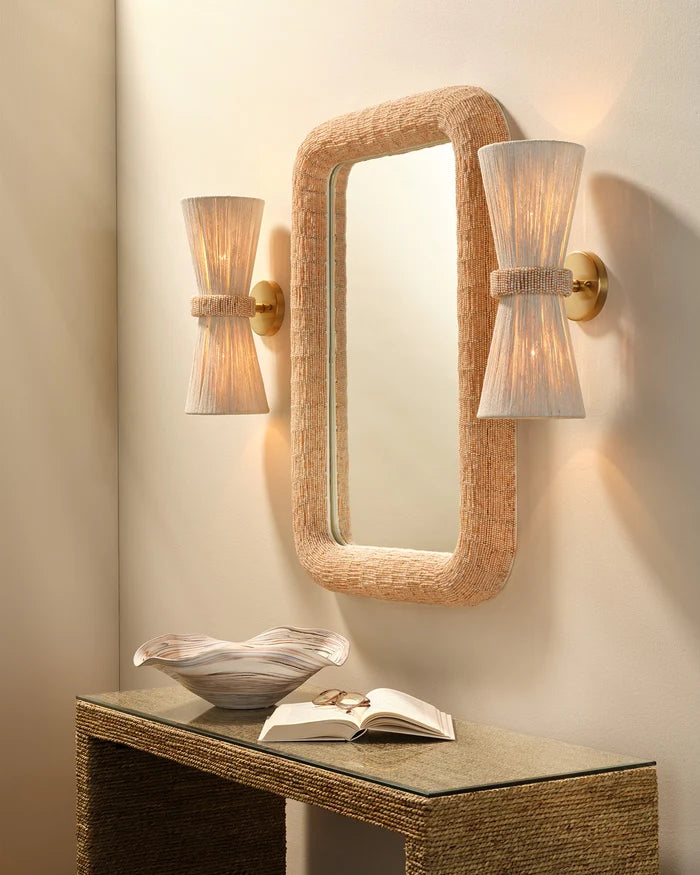 Jamie Young Corset 2 Light Wall Sconce, Off White