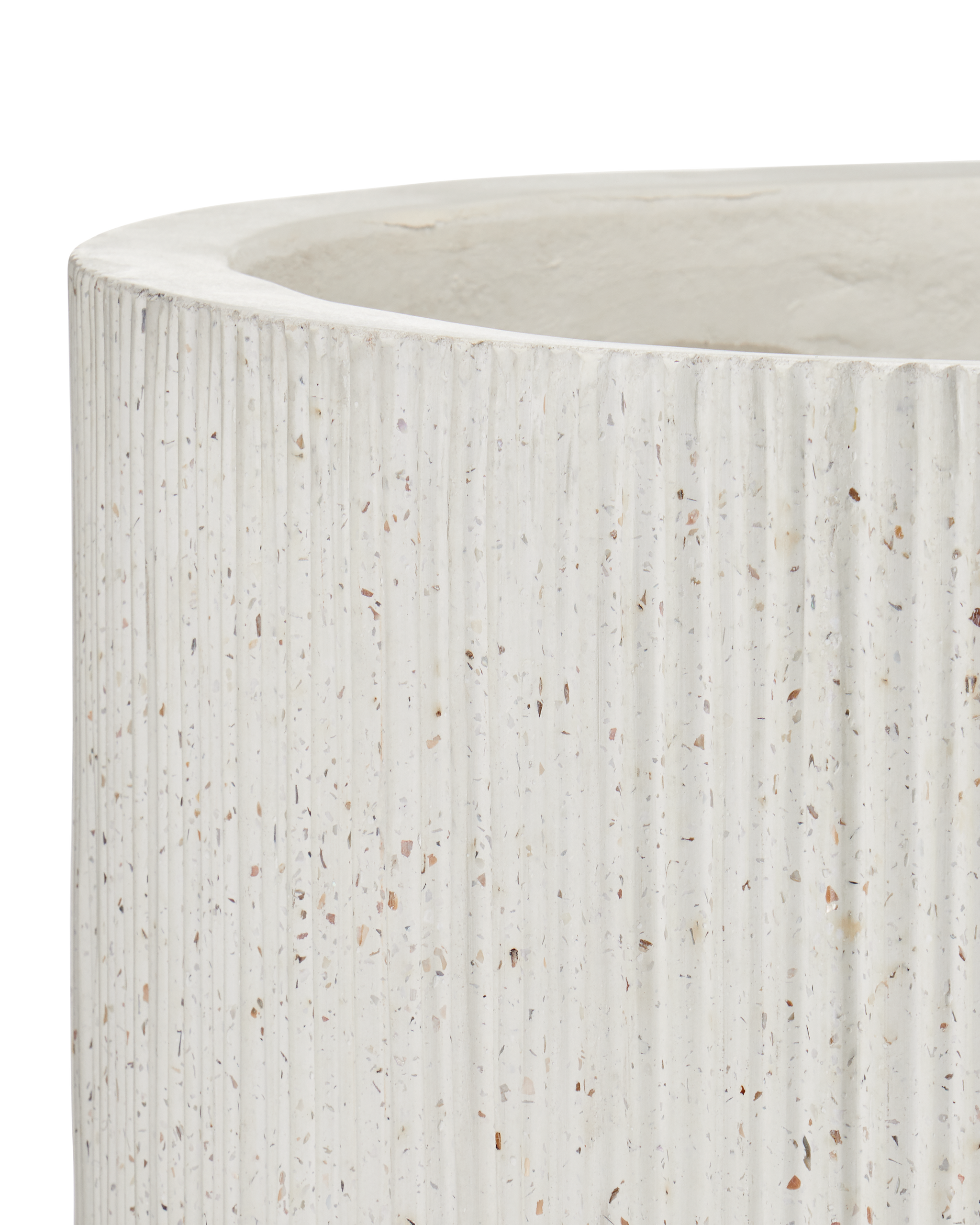 Currey And Company Ridge Medium Ivory Terrazzo Planter