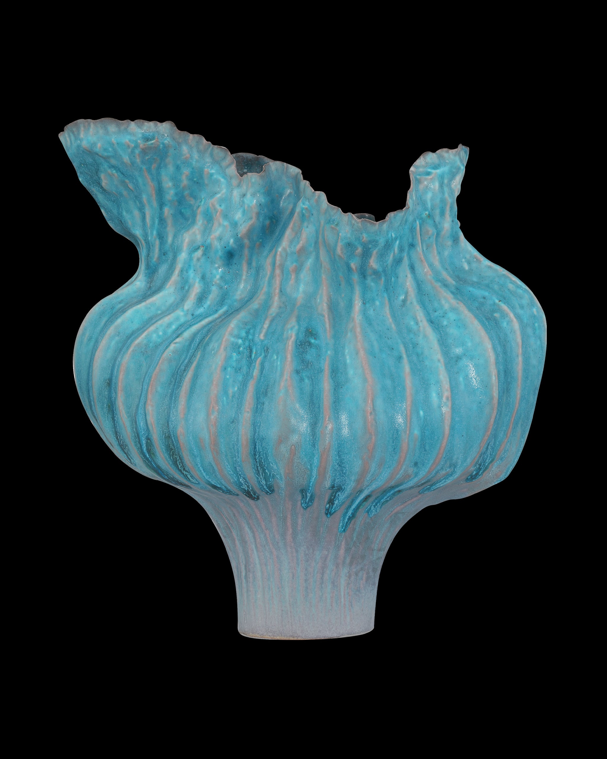 Currey & Company Flying Silk Blue Vase