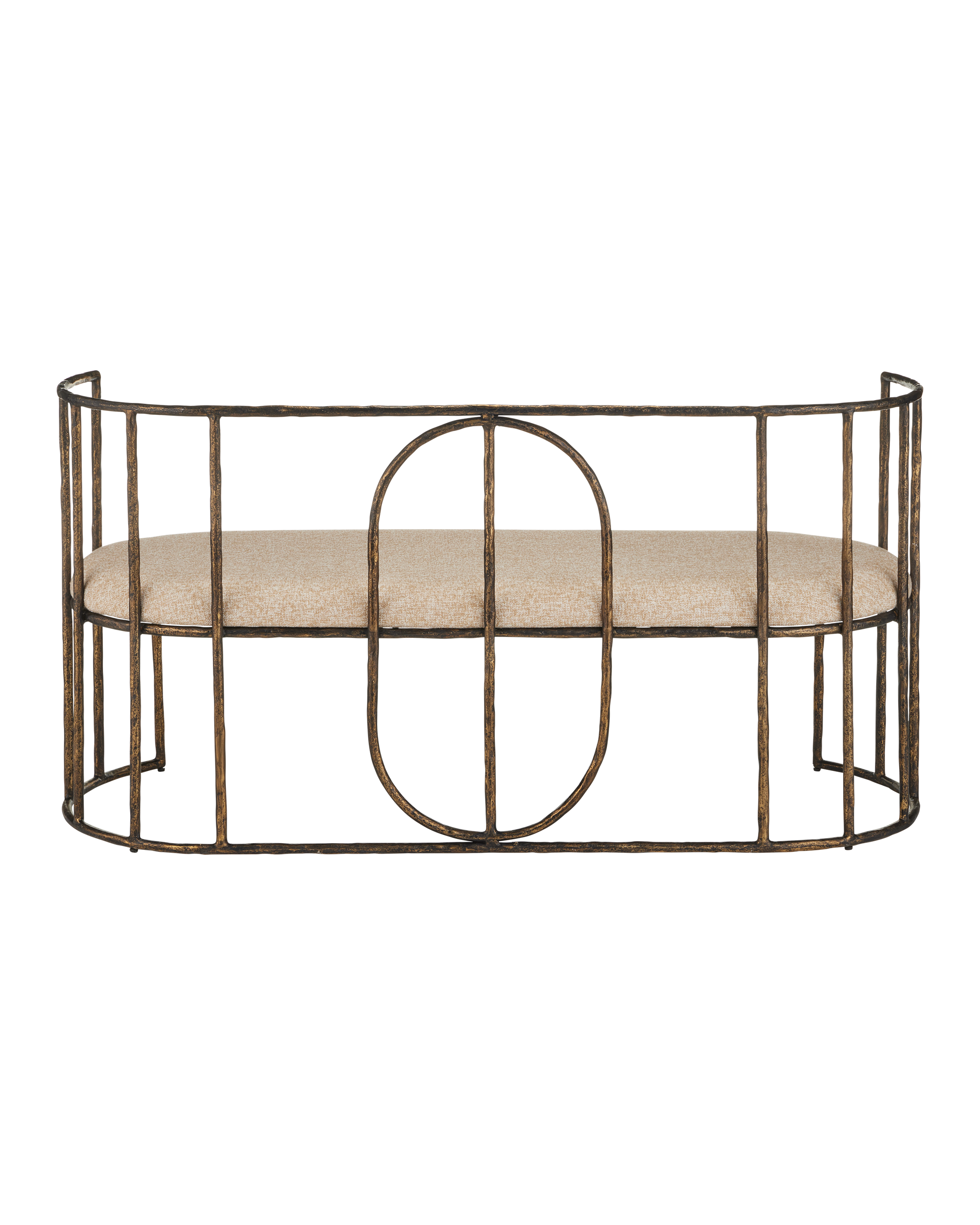 Currey & Company Euclid Bench, Boucle Seashell