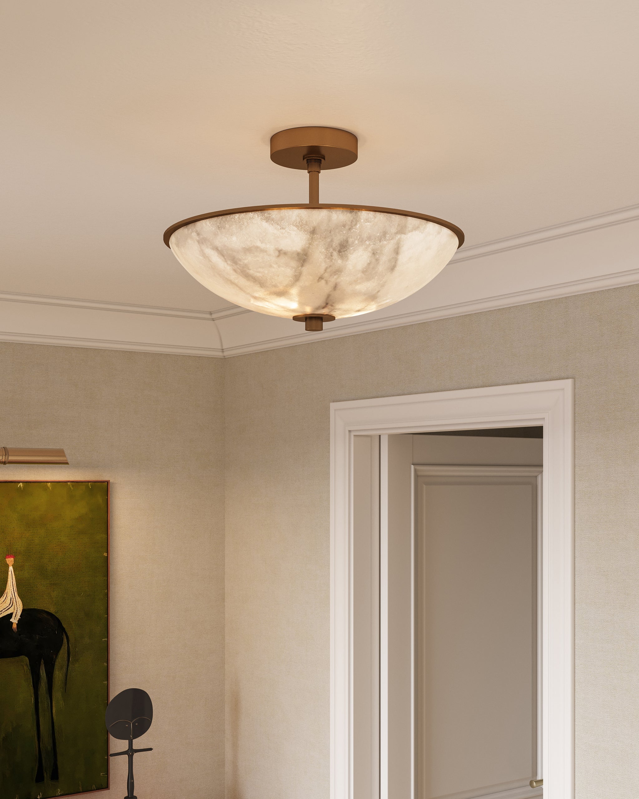 Currey & Company Volterra Small Semi Flush Mount
