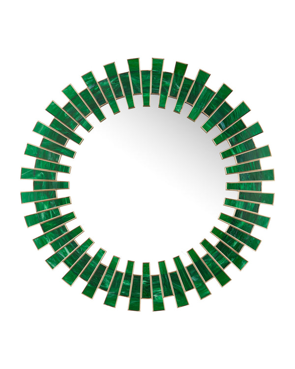 Currey & Company 39" Glasdele Emerald Round Mirror