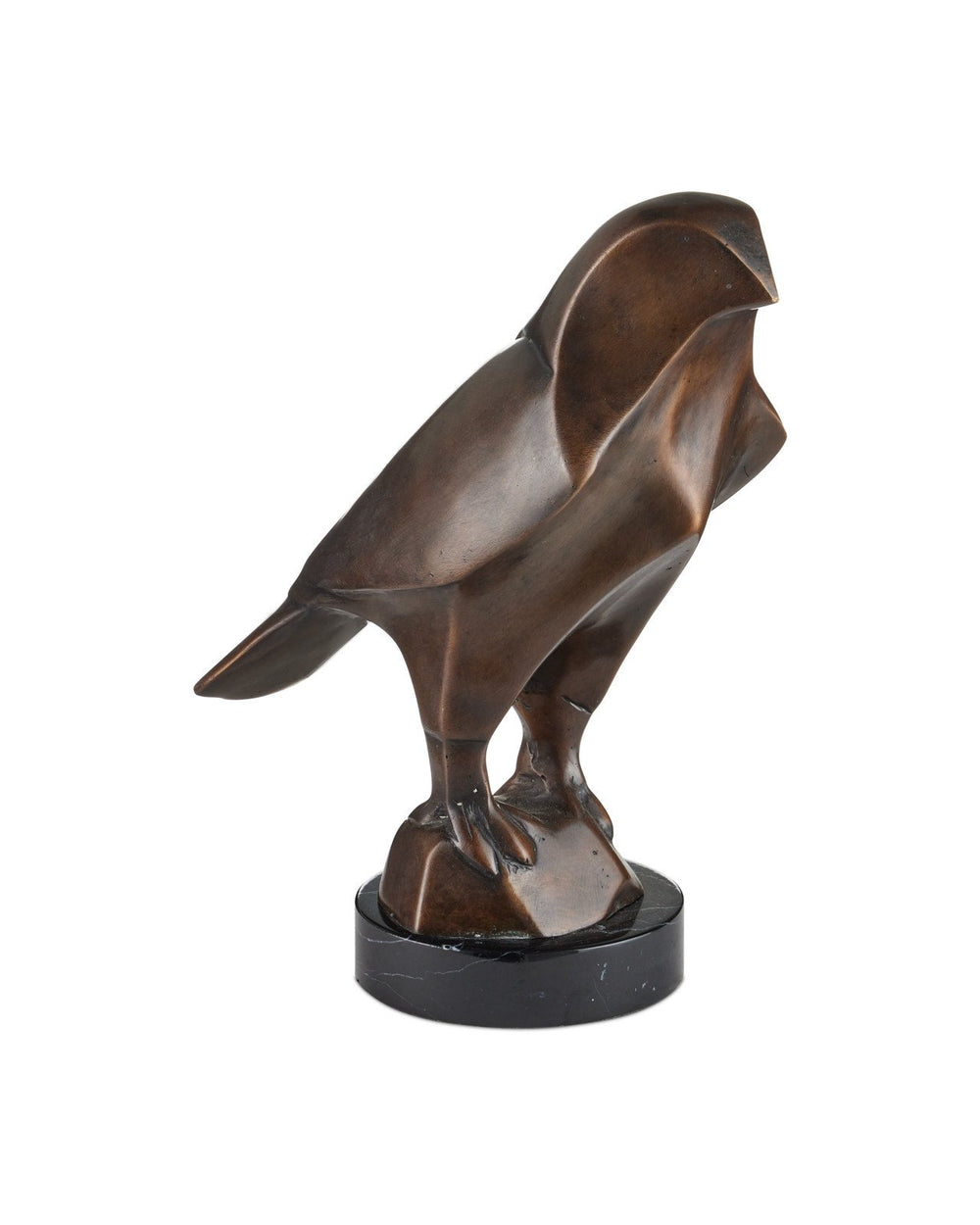 Currey & Company Horus Bird 16" Bronze Sculpture On Marble Base