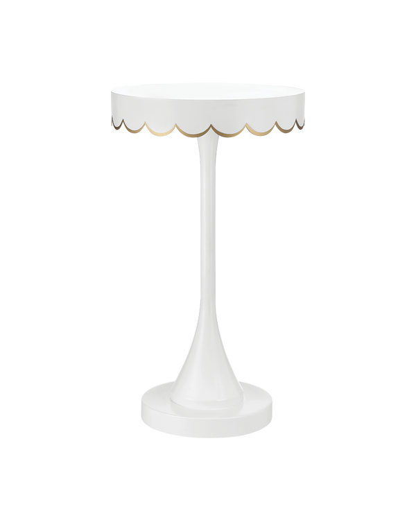 Currey & Company Enid White Accent Table