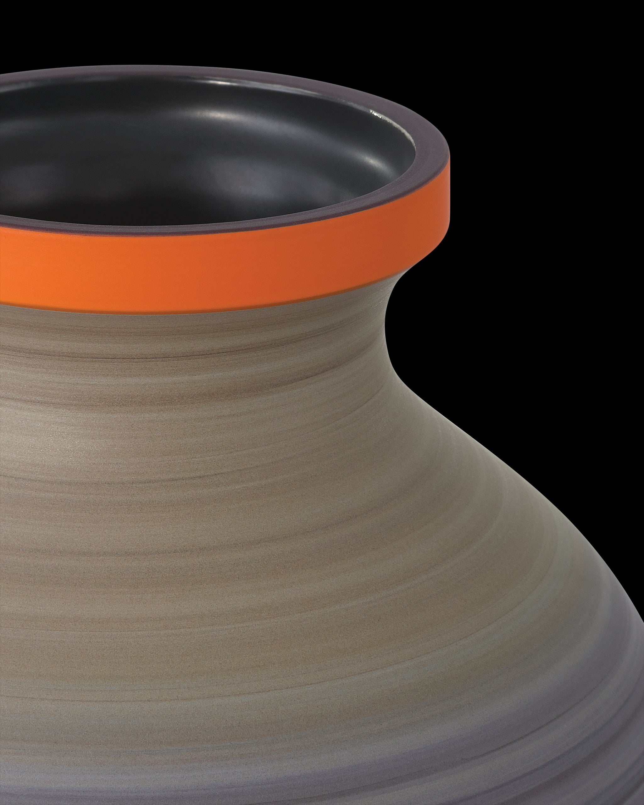 Currey & Company Happy 80's Gray, Beige, Orange & Blue Vase Set Of 3