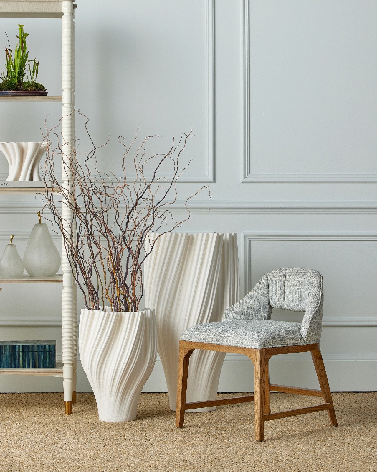 Currey And Company Inga 19" Wide Morel Brown Oak Chair