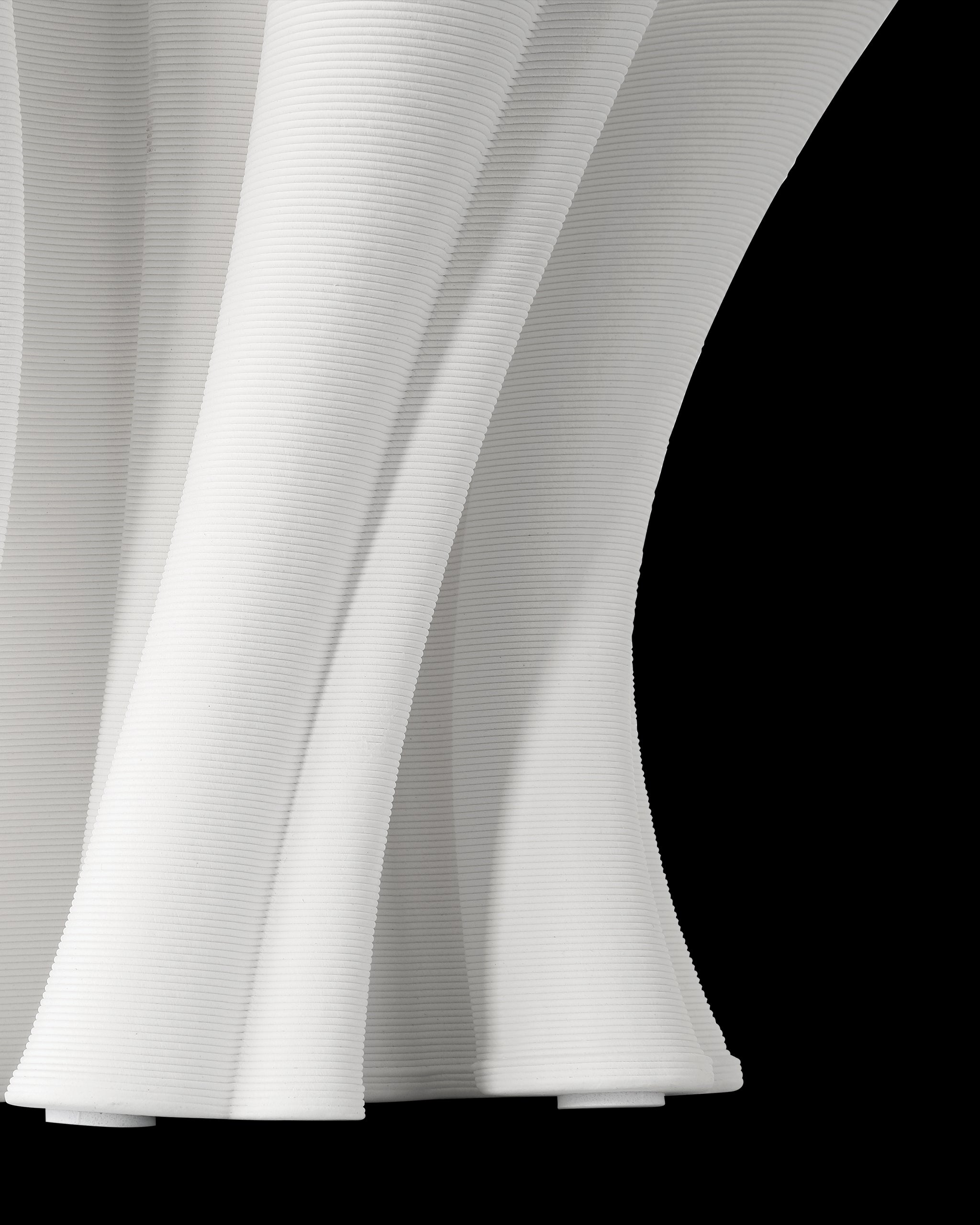 Currey & Company Godet Twist White Vase