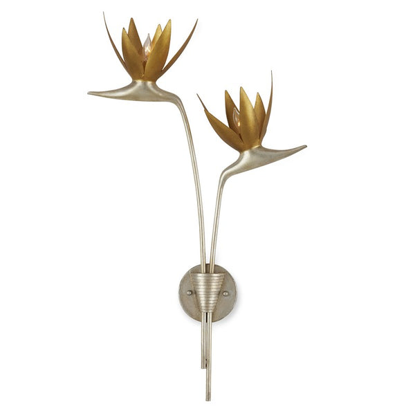 Currey And Company Paradiso Gold & Silver Wall Sconce, Left