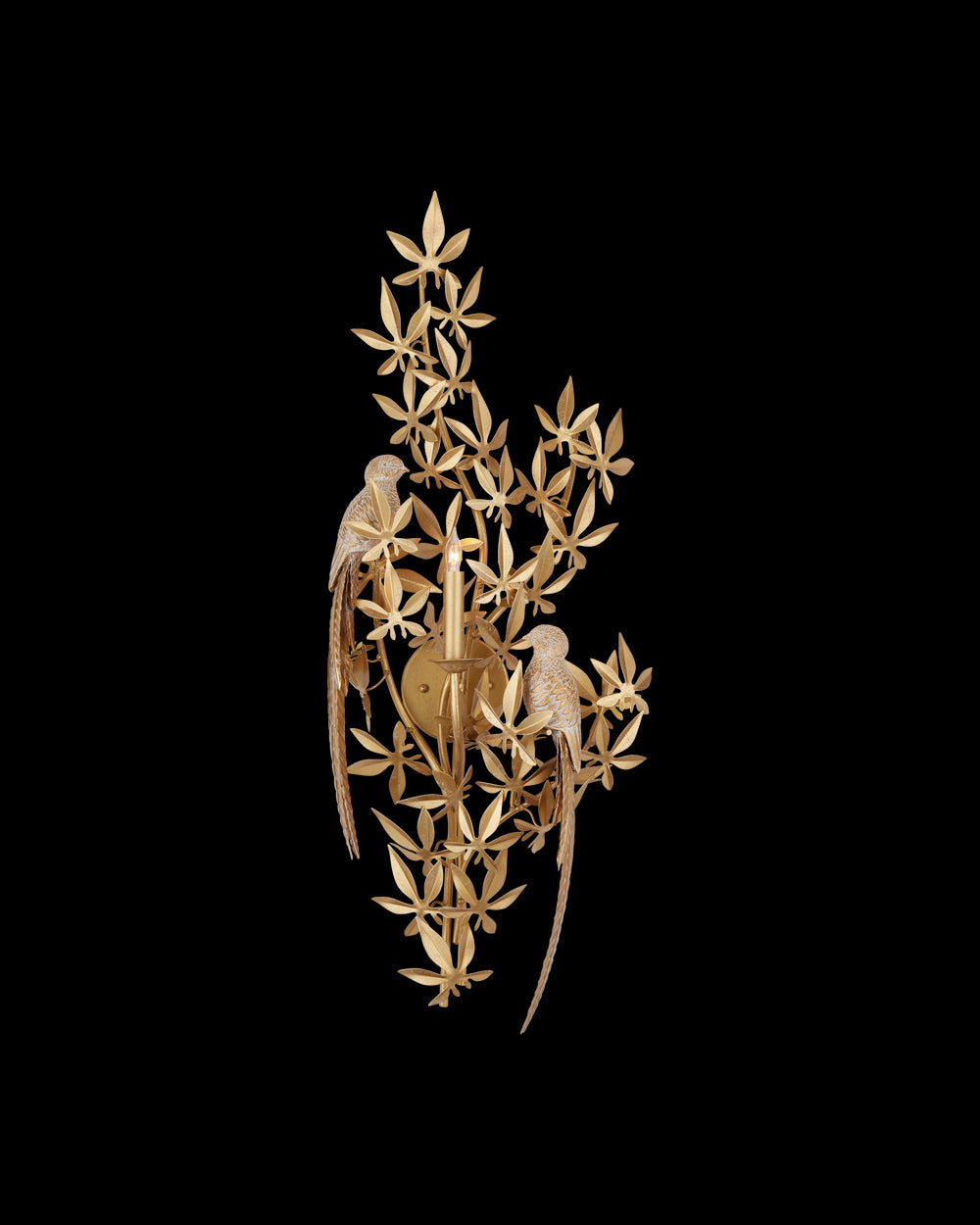 Currey & Company Aviary Gold Wall Sconce, Left