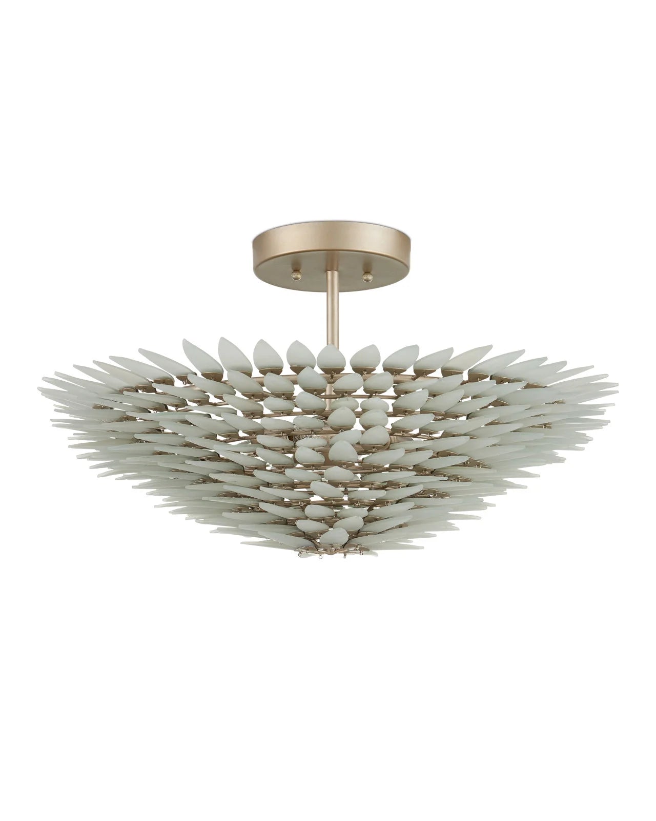 Currey & Company 12" X 22" Dahlia 3 Light Semi Flush Mount