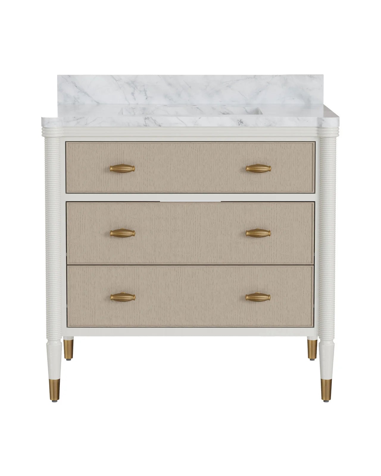 Currey & Company Aster 36" Off White Vanity With Rectangular Undermount Sink