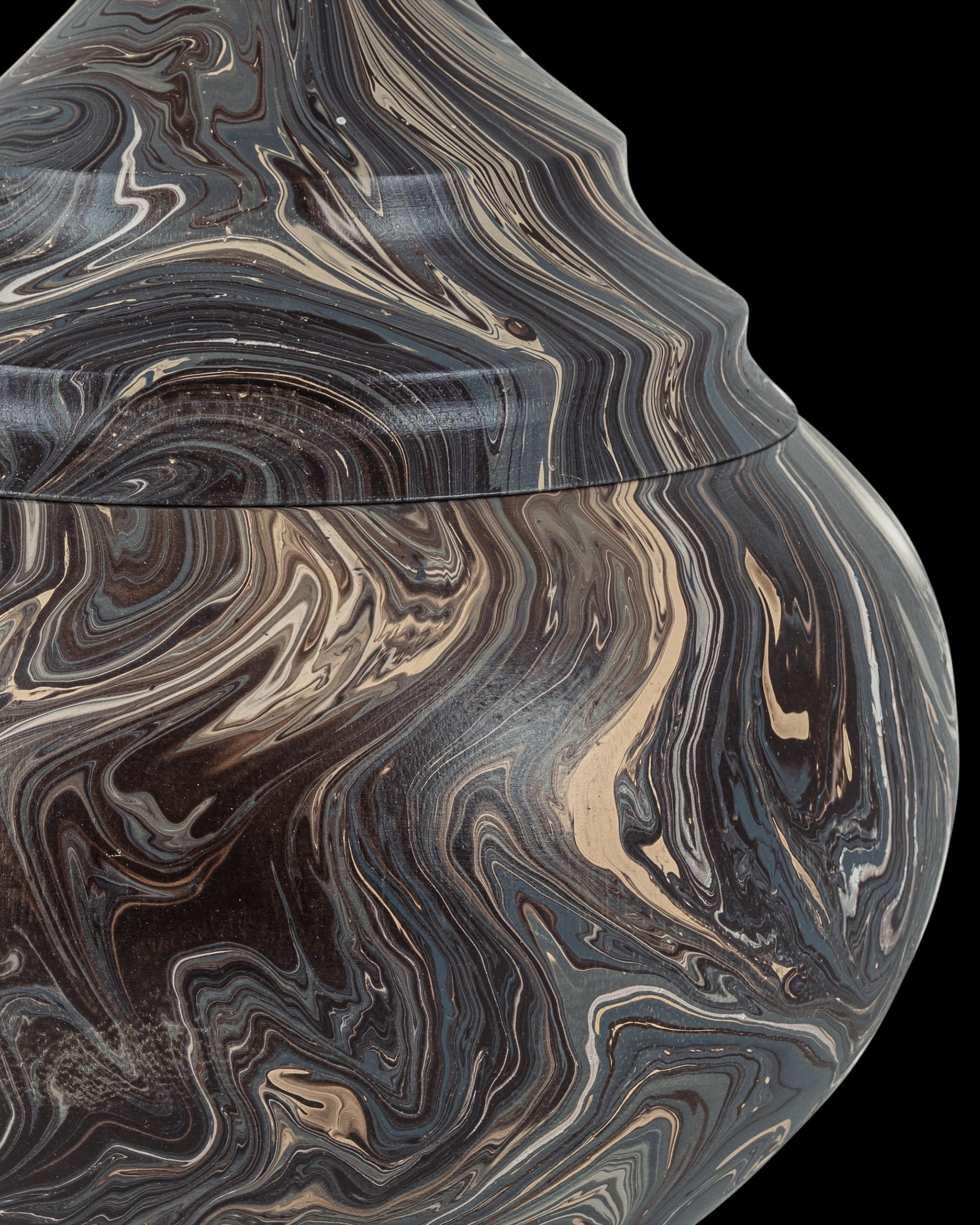 Currey & Company Marbleized Short Turret Box