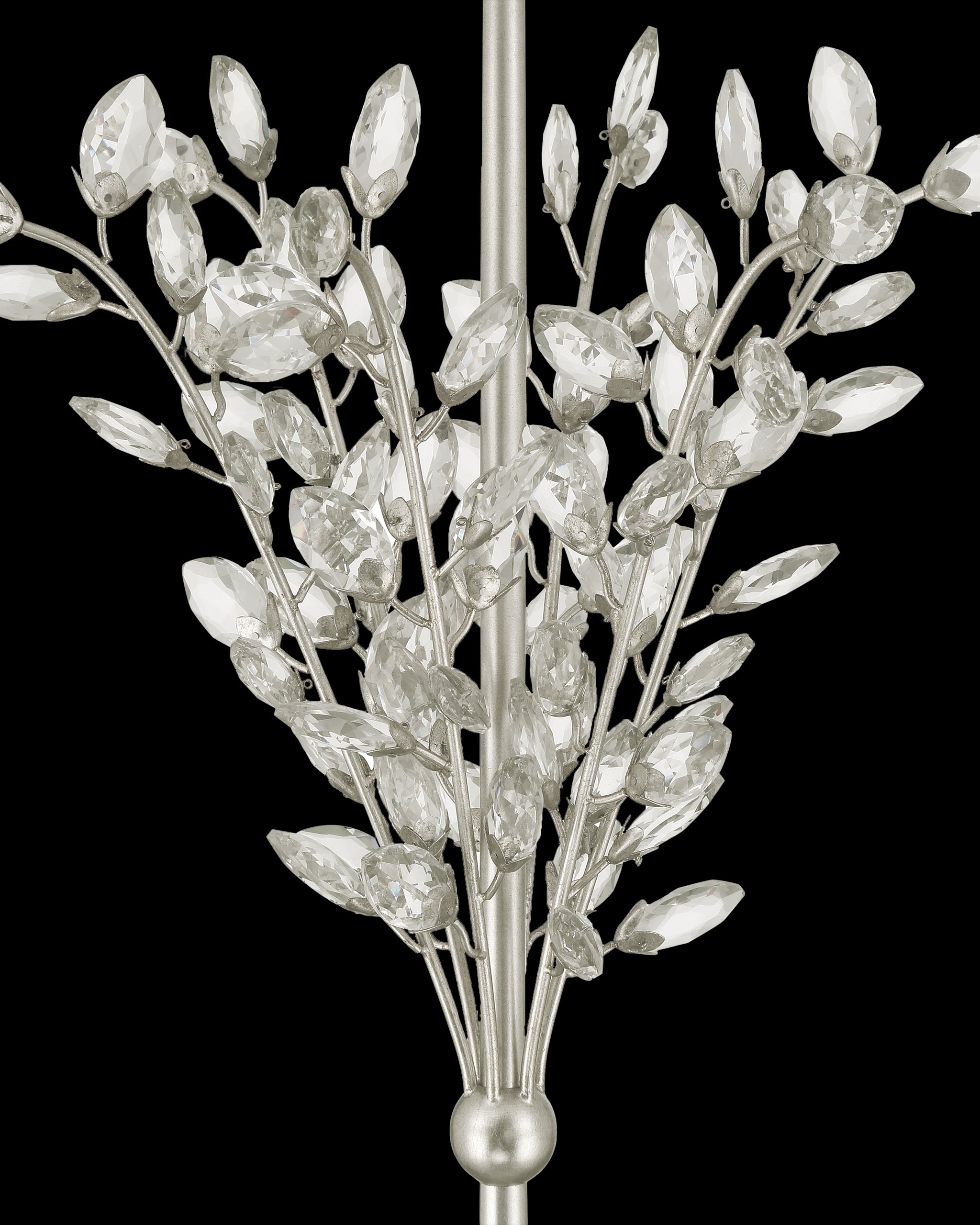 Currey & Company Forget Me Not Silver Floor Lamp