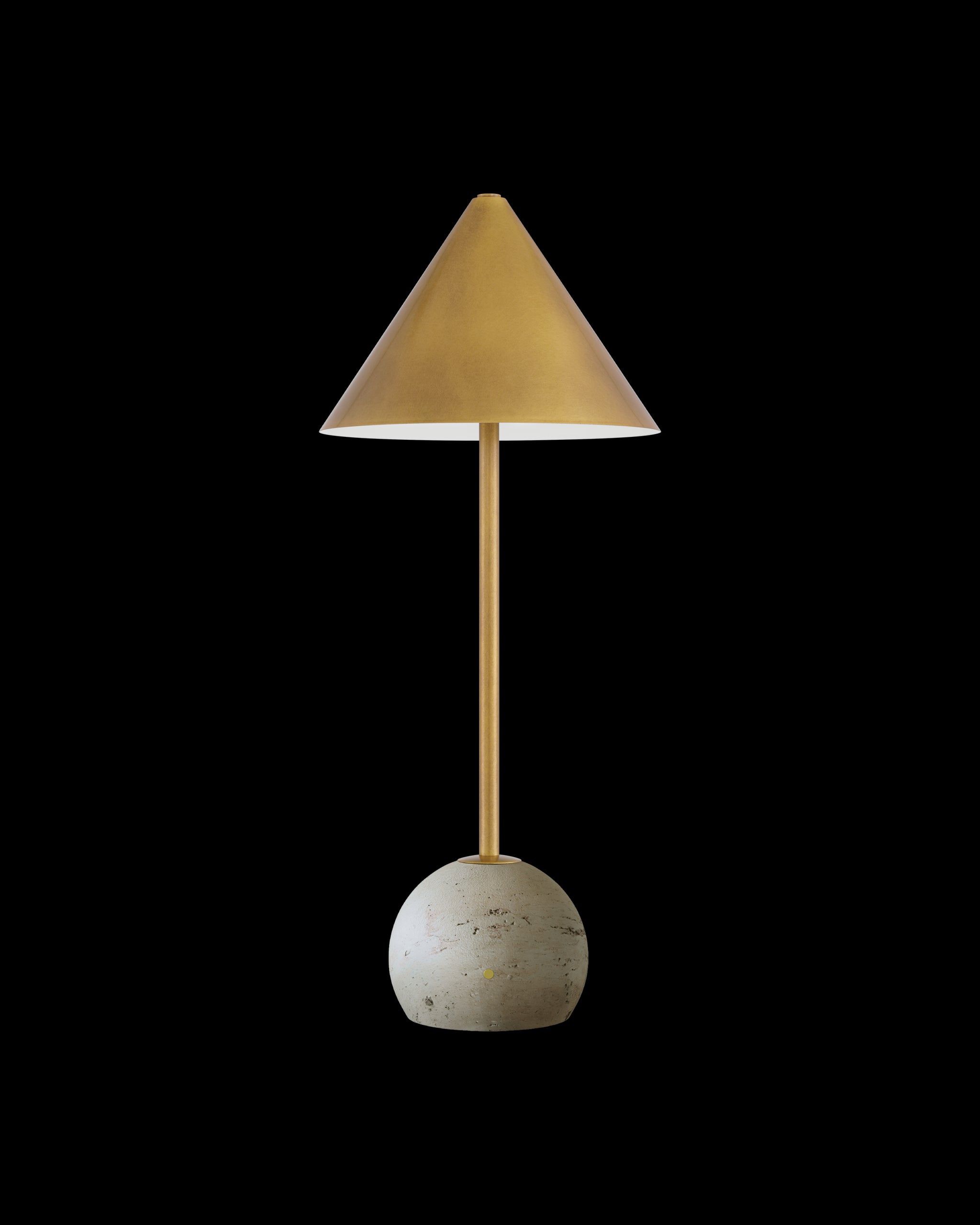 Currey & Company Journey Natural & Brass Cordless Table Lamp